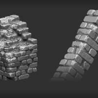 Damaged Brick Column